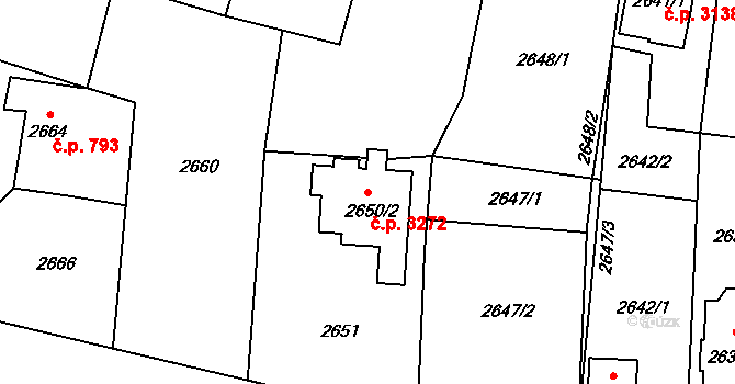Kravaře 3272 na parcele st. 2650/2 v KÚ Kravaře ve Slezsku, Katastrální mapa