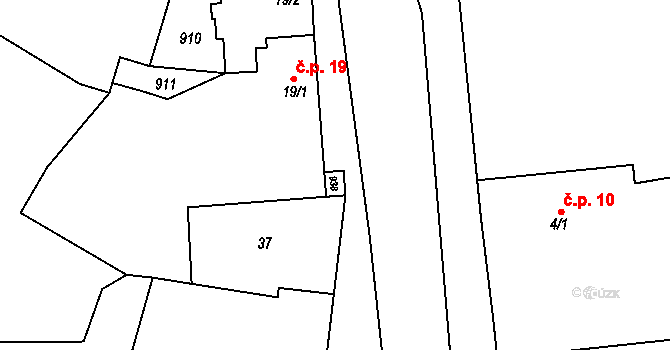 Čelákovice 46129120 na parcele st. 77 v KÚ Sedlčánky, Katastrální mapa