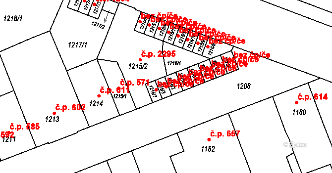 Litoměřice 47611120 na parcele st. 1215/3 v KÚ Litoměřice, Katastrální mapa