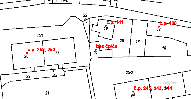 Chlumec 48583120 na parcele st. 21 v KÚ Chlumec u Chabařovic, Katastrální mapa