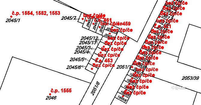 Rakovník 49138120 na parcele st. 2045/3 v KÚ Rakovník, Katastrální mapa