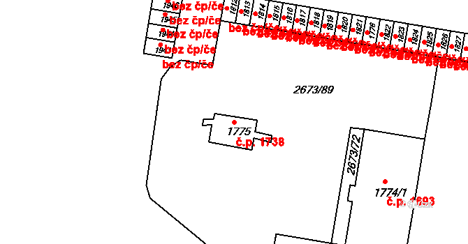 Lysá nad Labem 50364120 na parcele st. 1775 v KÚ Lysá nad Labem, Katastrální mapa