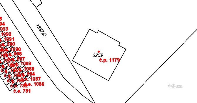 Náchod 1179 na parcele st. 3259 v KÚ Náchod, Katastrální mapa