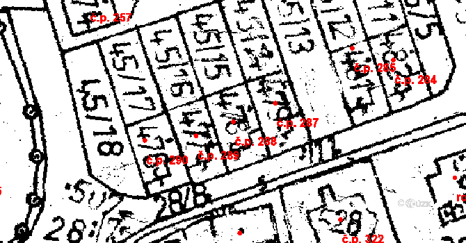 Lukavec 288 na parcele st. 478 v KÚ Lukavec u Pacova, Katastrální mapa