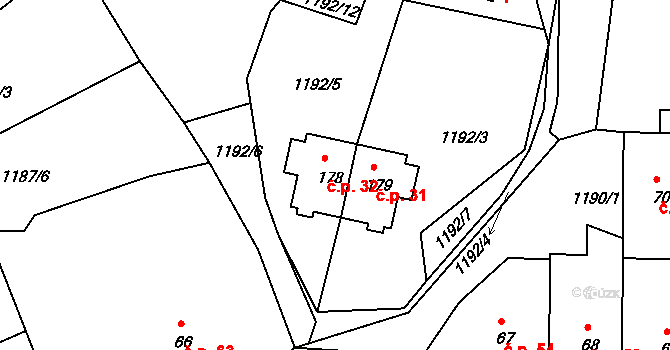 Velká Černoc 32, Měcholupy na parcele st. 178 v KÚ Velká Černoc, Katastrální mapa