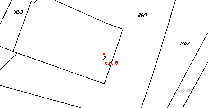 Jeníkovec 6, Maleč na parcele st. 7 v KÚ Jeníkovec, Katastrální mapa