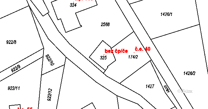 Popovice 100218121 na parcele st. 325 v KÚ Popovice u Benešova, Katastrální mapa