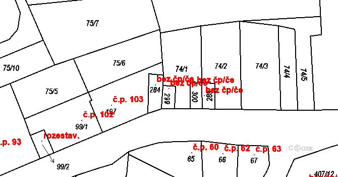 Chlumčany 106193121 na parcele st. 299 v KÚ Chlumčany u Loun, Katastrální mapa