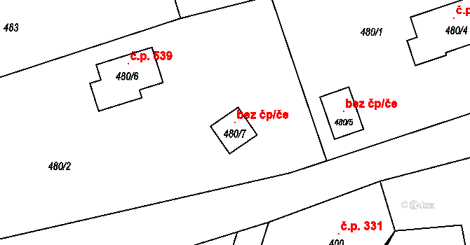 Bohumín 117603121 na parcele st. 480/7 v KÚ Záblatí u Bohumína, Katastrální mapa