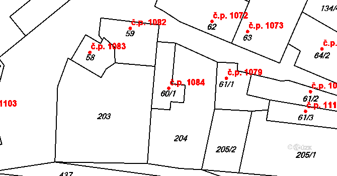 Břve 1084, Hostivice na parcele st. 60/1 v KÚ Litovice, Katastrální mapa