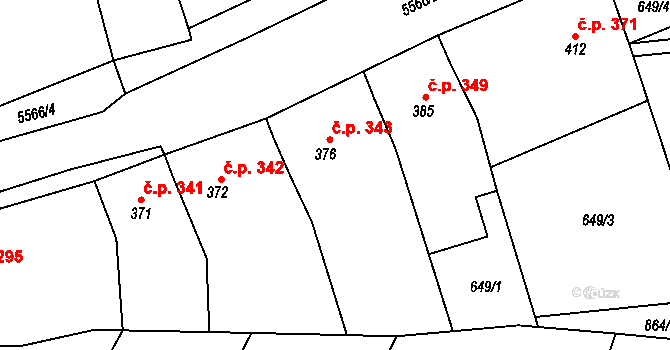 Archlebov 343 na parcele st. 376 v KÚ Archlebov, Katastrální mapa