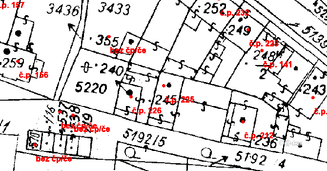 Černošín 225 na parcele st. 245 v KÚ Černošín, Katastrální mapa