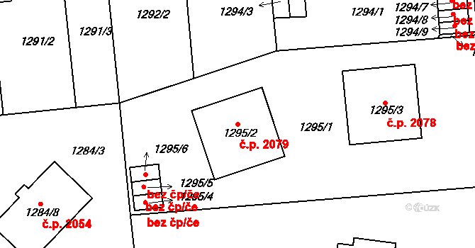Dejvice 2079, Praha na parcele st. 1295/2 v KÚ Dejvice, Katastrální mapa
