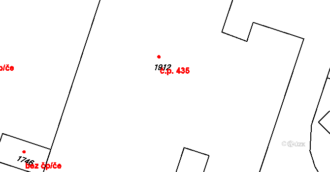 Příbram VI-Březové Hory 435, Příbram na parcele st. 1912 v KÚ Březové Hory, Katastrální mapa