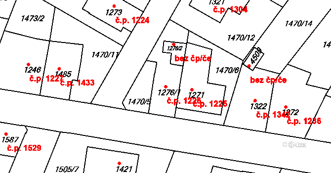 Česká Třebová 1226 na parcele st. 1276/1 v KÚ Česká Třebová, Katastrální mapa