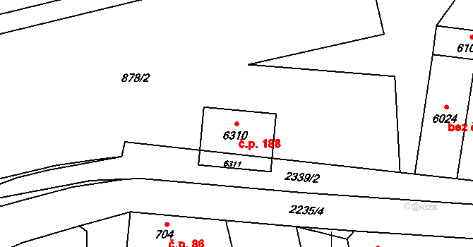 Beroun-Zavadilka 188, Beroun na parcele st. 6310 v KÚ Beroun, Katastrální mapa