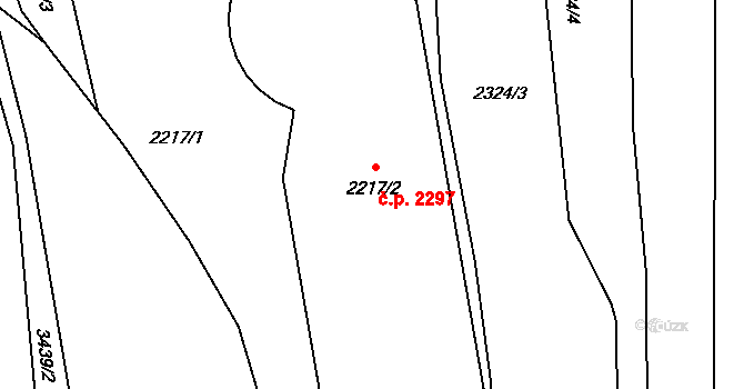 Chodov 2297, Praha na parcele st. 2217/2 v KÚ Chodov, Katastrální mapa
