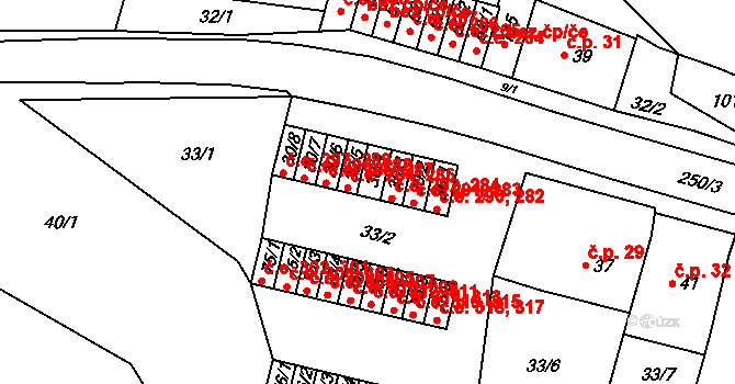 Chanov 285,293, Obrnice na parcele st. 30/4 v KÚ Chanov, Katastrální mapa
