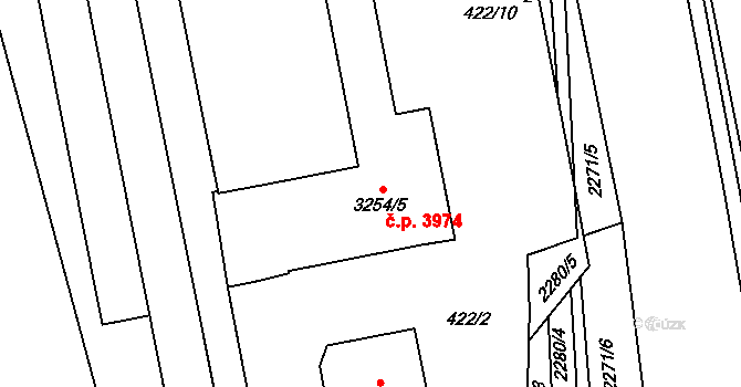 Havlíčkův Brod 3974 na parcele st. 3254/5 v KÚ Havlíčkův Brod, Katastrální mapa