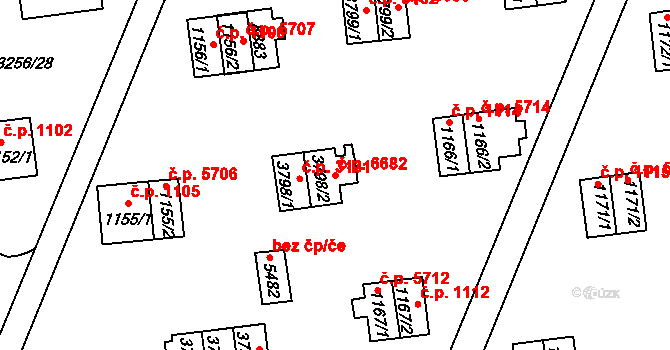 Zlín 6682 na parcele st. 3798/2 v KÚ Zlín, Katastrální mapa
