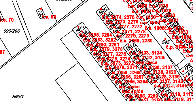 Mladcová 3274,3275, Zlín na parcele st. 661/6 v KÚ Mladcová, Katastrální mapa