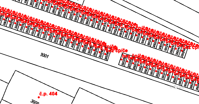 Předměstí 156, Litoměřice na parcele st. 3002/66 v KÚ Litoměřice, Katastrální mapa