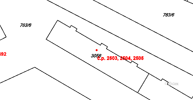 Zábřeh 2503,2504,2505, Ostrava na parcele st. 3056 v KÚ Zábřeh nad Odrou, Katastrální mapa