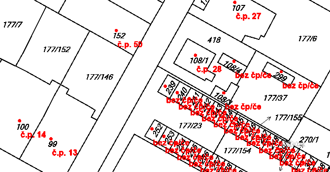 Světec 39140121 na parcele st. 239 v KÚ Chotějovice, Katastrální mapa