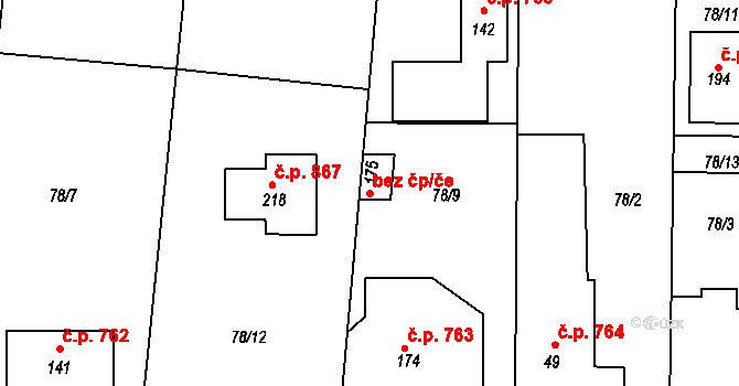 Sezemice 40429121 na parcele st. 175 v KÚ Počaply nad Loučnou, Katastrální mapa