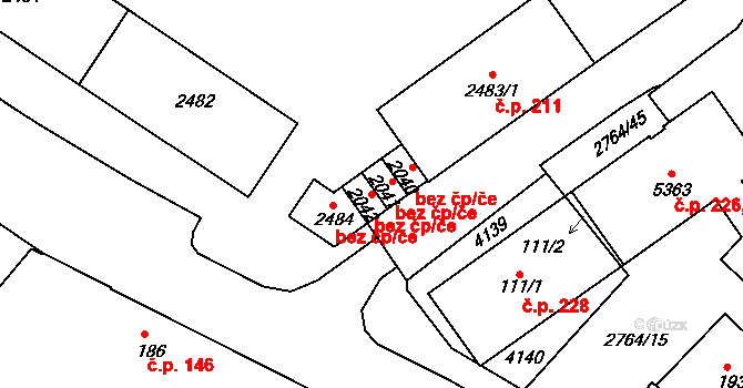 Rokycany 40678121 na parcele st. 2042 v KÚ Rokycany, Katastrální mapa