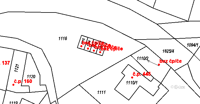 Měřín 40722121 na parcele st. 1112 v KÚ Měřín, Katastrální mapa