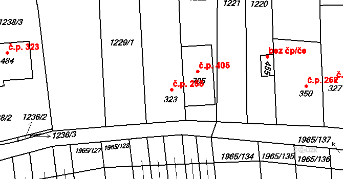 Louky 255, Zlín na parcele st. 323 v KÚ Louky nad Dřevnicí, Katastrální mapa