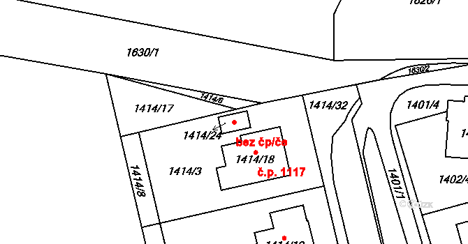 Havířov 42107121 na parcele st. 1414/24 v KÚ Bludovice, Katastrální mapa