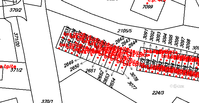 Písek 42159121 na parcele st. 2641 v KÚ Písek, Katastrální mapa