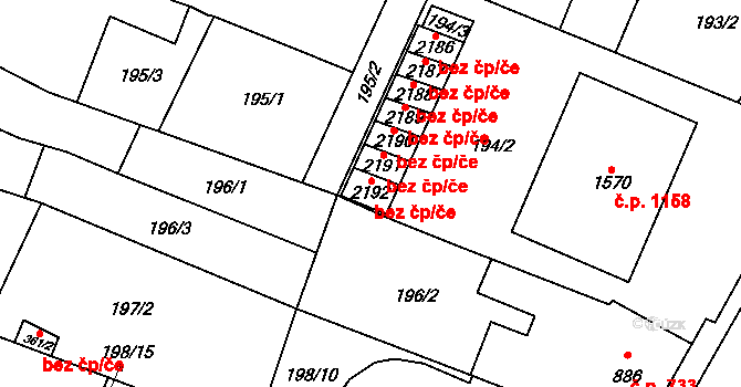 Napajedla 43311121 na parcele st. 2192 v KÚ Napajedla, Katastrální mapa