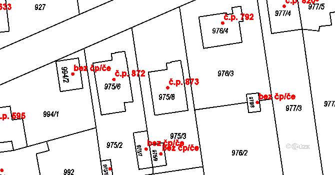 Kylešovice 873, Opava na parcele st. 975/8 v KÚ Kylešovice, Katastrální mapa