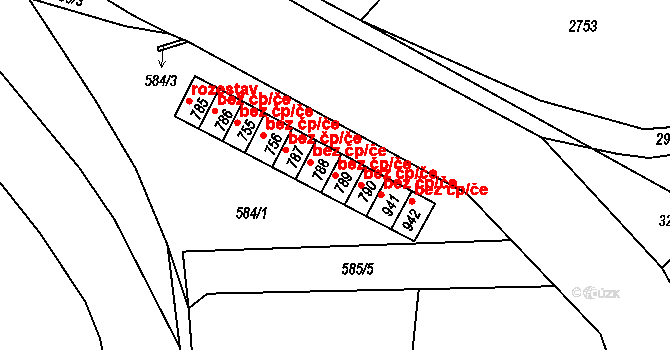 Rudník 44966121 na parcele st. 789 v KÚ Rudník, Katastrální mapa
