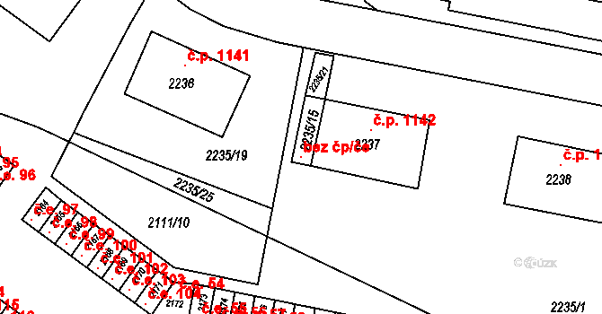 Jirkov 45029121 na parcele st. 2235/15 v KÚ Jirkov, Katastrální mapa