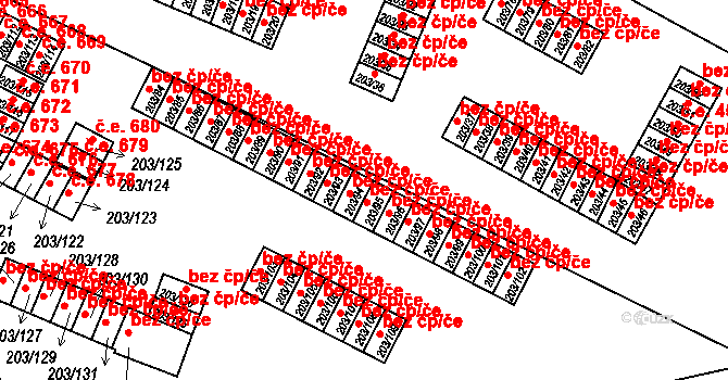 Tachov 45058121 na parcele st. 203/94 v KÚ Tachov, Katastrální mapa