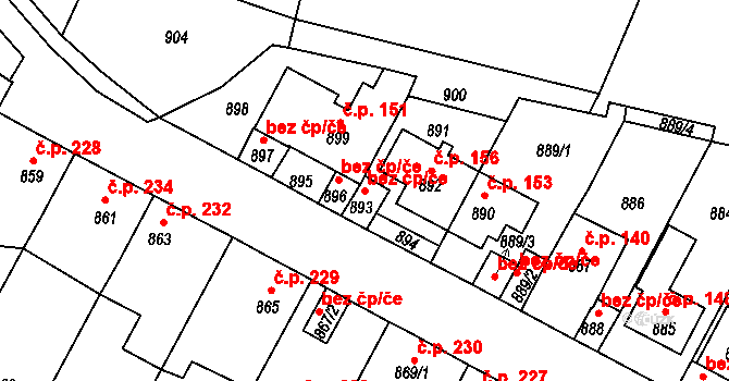 Bystřany 45087121 na parcele st. 893 v KÚ Bystřany, Katastrální mapa