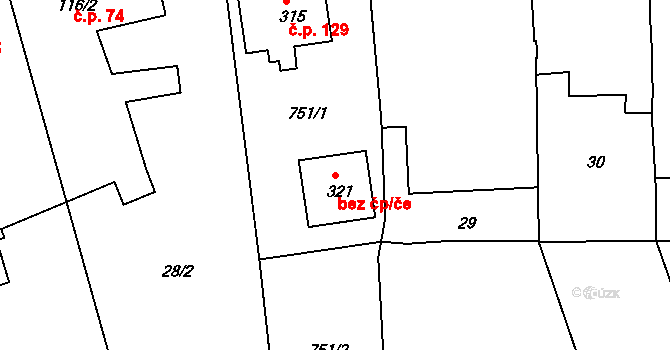 Cholina 47353121 na parcele st. 321 v KÚ Cholina, Katastrální mapa