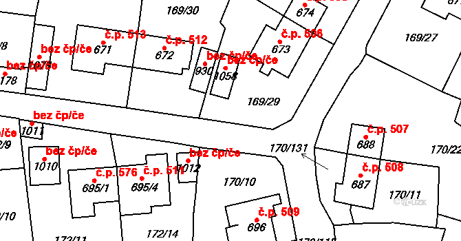 Košťany 47787121 na parcele st. 1012 v KÚ Košťany, Katastrální mapa