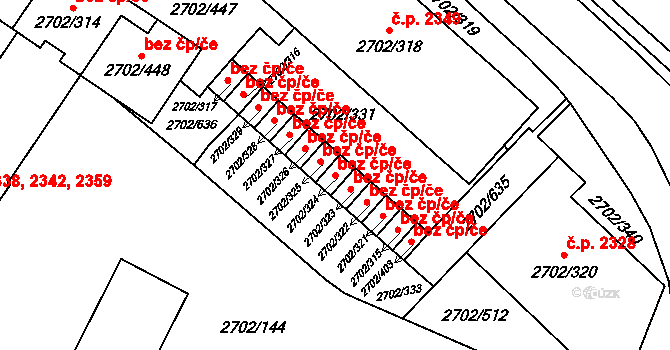Opava 48102121 na parcele st. 2702/324 v KÚ Opava-Předměstí, Katastrální mapa