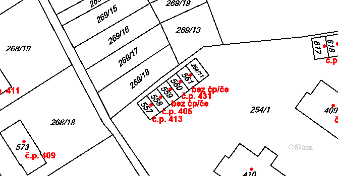 Kokory 48947121 na parcele st. 559 v KÚ Kokory, Katastrální mapa