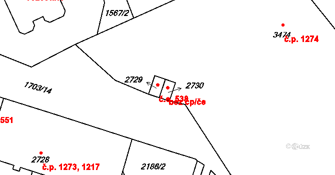 Cheb 49054121 na parcele st. 2730 v KÚ Cheb, Katastrální mapa
