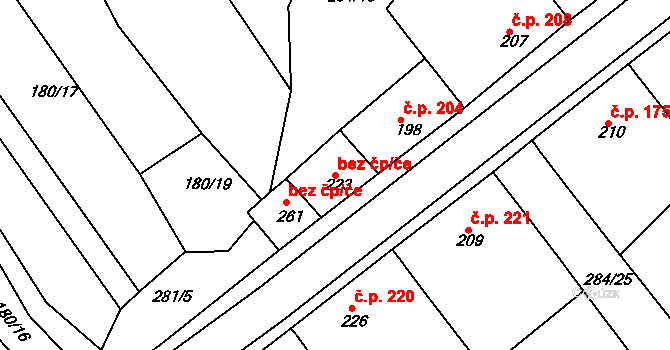 Ježov 49575121 na parcele st. 223 v KÚ Ježov, Katastrální mapa