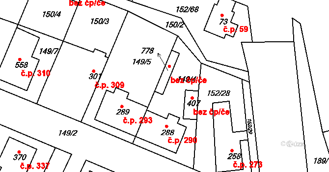 Dobroměřice 49772121 na parcele st. 778 v KÚ Dobroměřice, Katastrální mapa