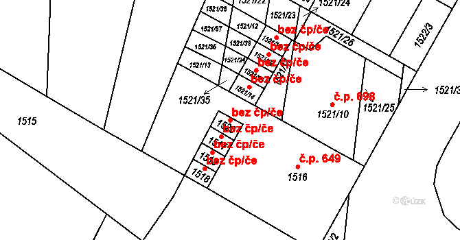 Podivín 50479121 na parcele st. 1520 v KÚ Podivín, Katastrální mapa