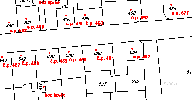 Česká Skalice 461 na parcele st. 636 v KÚ Česká Skalice, Katastrální mapa
