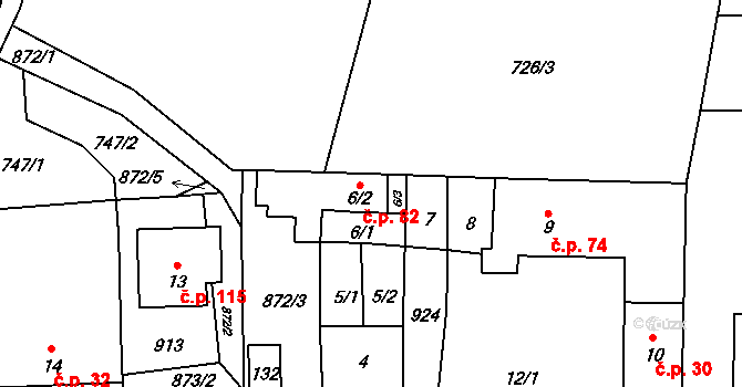 Světlický Dvůr 82, Humpolec na parcele st. 6/2 v KÚ Světlice, Katastrální mapa